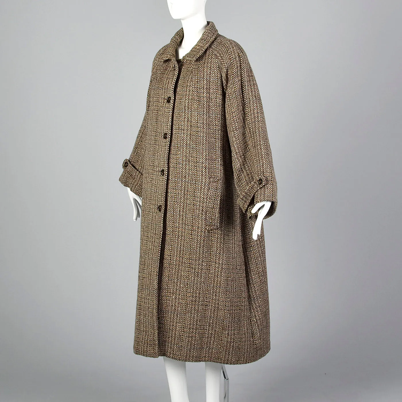 1980s Oversized Tweed Overcoat