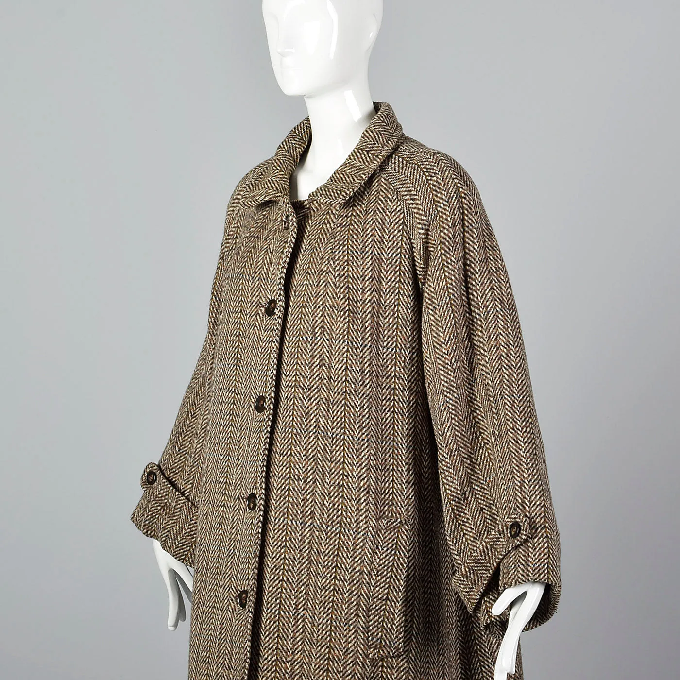 1980s Oversized Tweed Overcoat