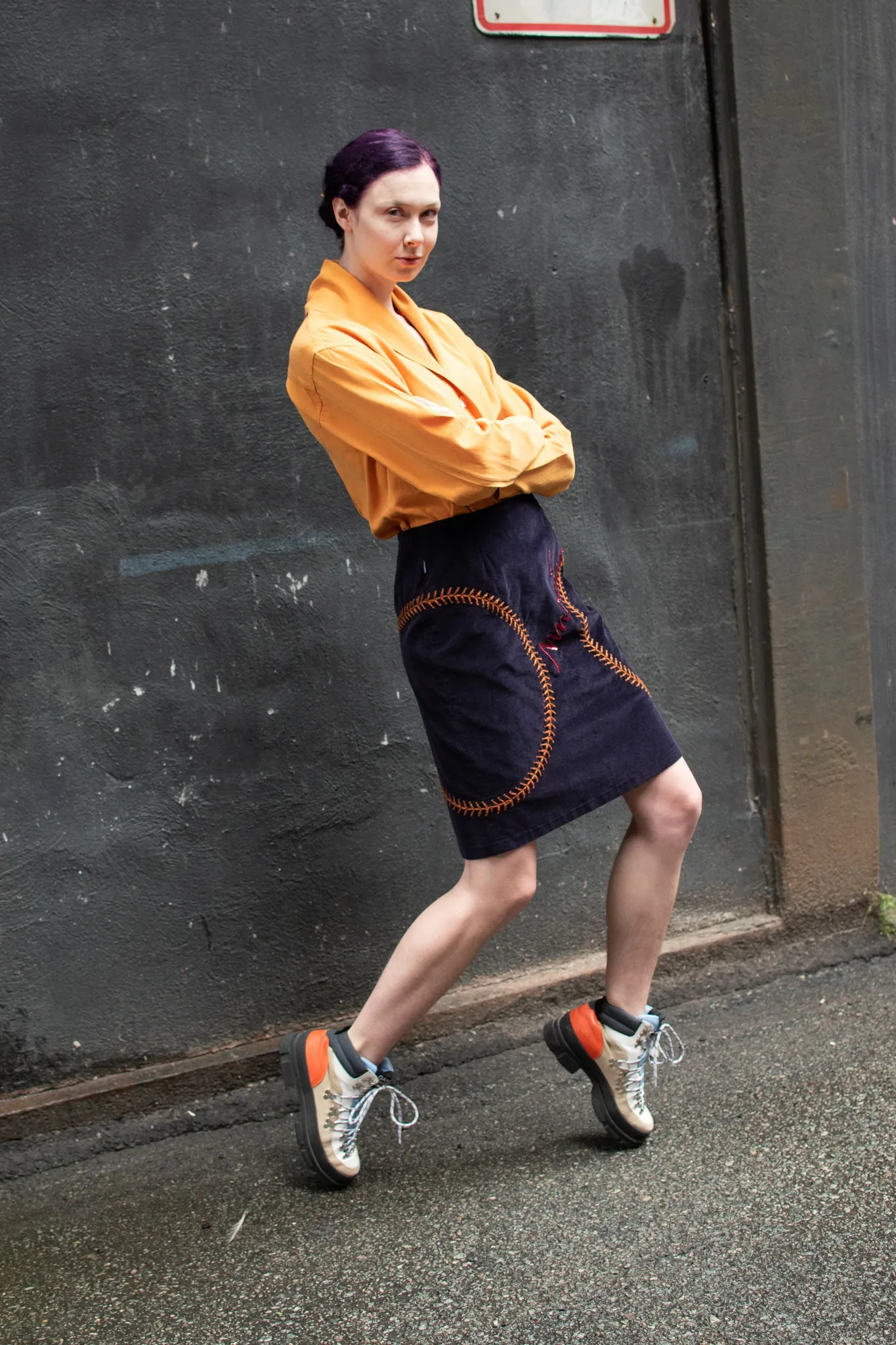 1990's | Moschino Jeans | Corduroy Baseball Skirt