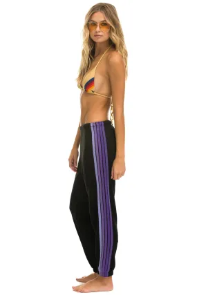 5 STRIPE SWEATPANTS - BLACK // PURPLE