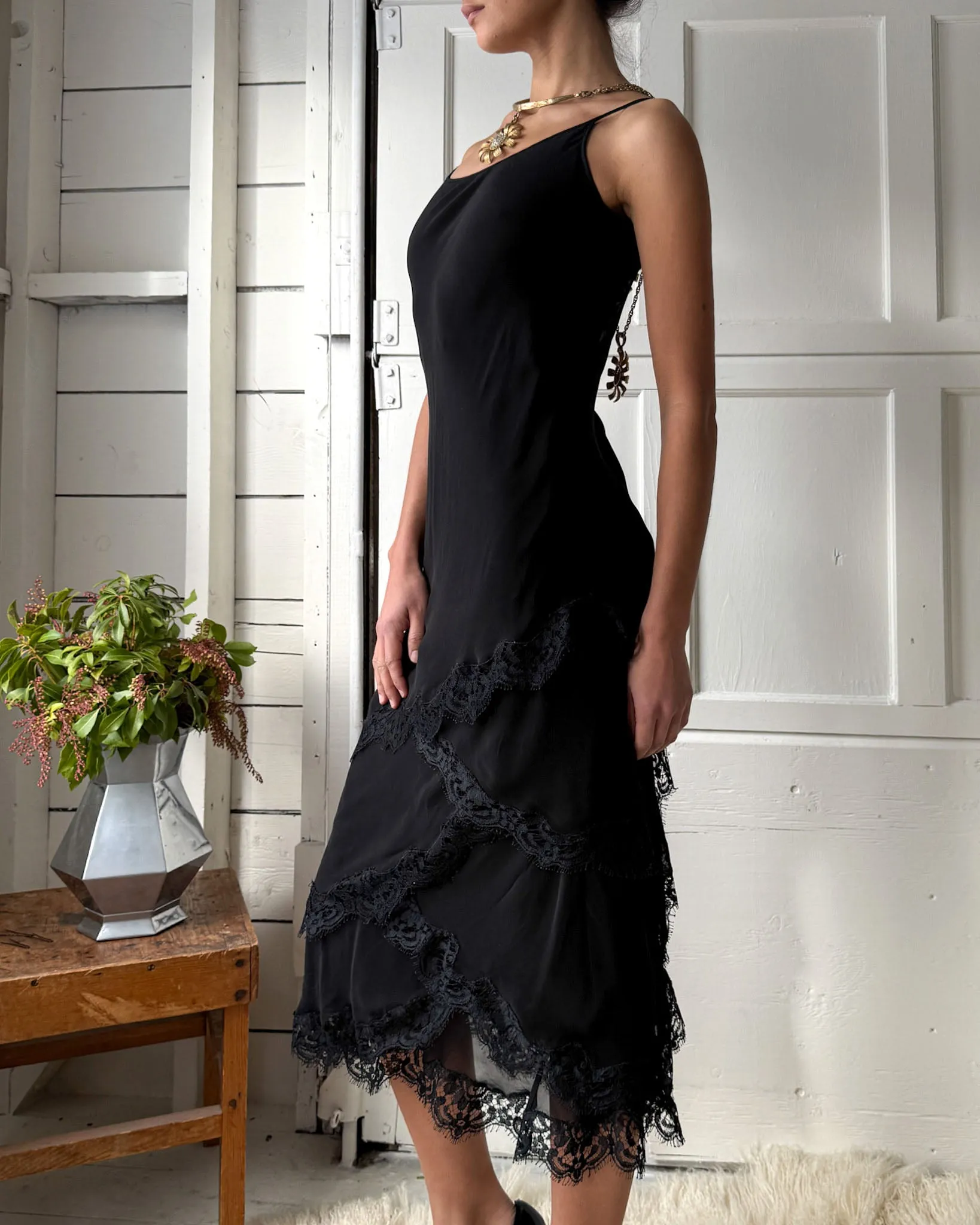 90s Alberta Ferretti Bias Cut Dress | S