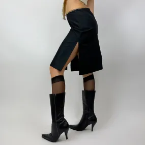 90’s Chic Slitted Low Rise Midi Skirt (S)