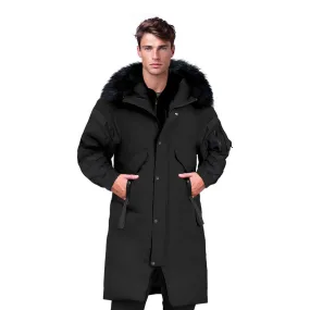 abbee Black XL Winter Fur Hooded Thick Overcoat Jacket Stylish Lightweight Quilted Warm Puffer Coat