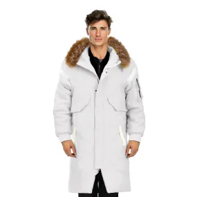 abbee White 2XL Winter Fur Hooded Thick Overcoat Jacket Stylish Lightweight Quilted Warm Puffer Coat