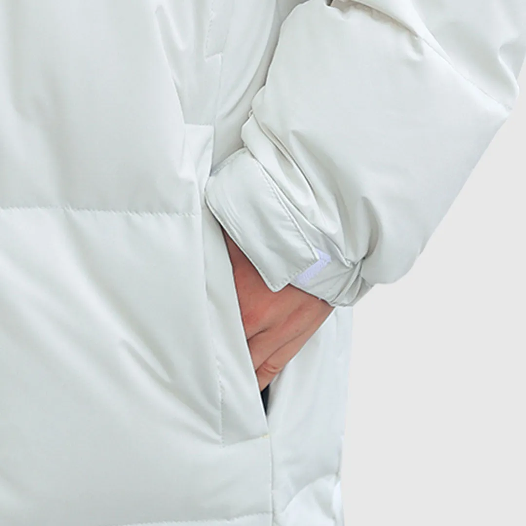 abbee White 2XL Winter Hooded Overcoat Long Jacket Stylish Lightweight Quilted Warm Puffer Coat