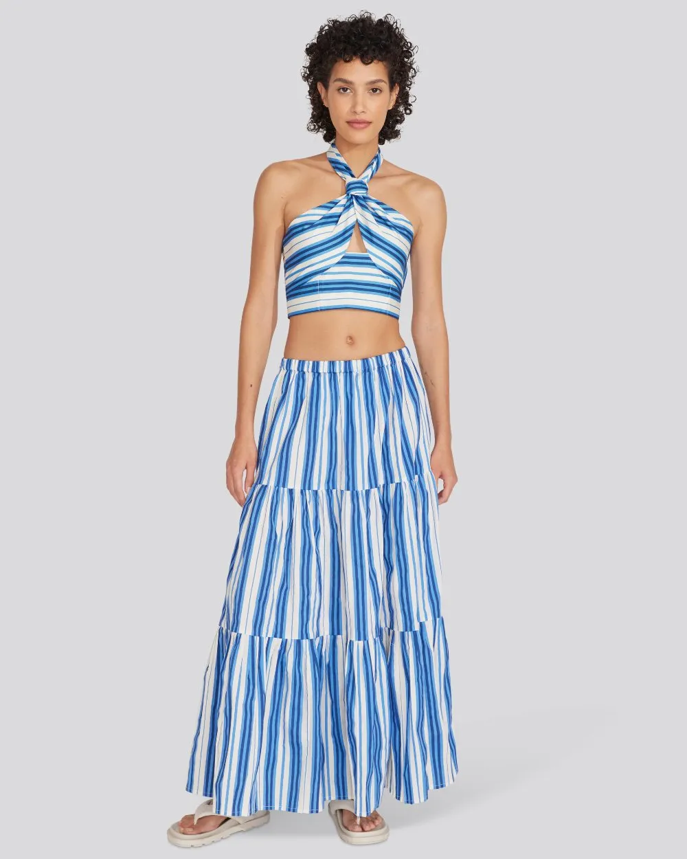 Addison Skirt Marina Blue Stripe