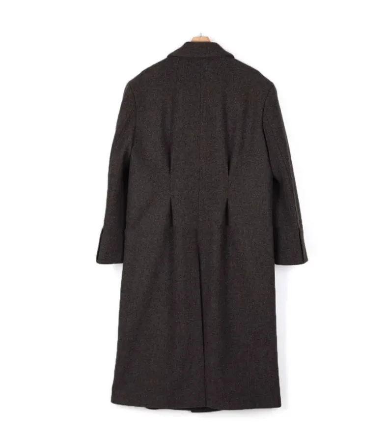 Aidase mens outfits Autumn Winter Long Thick Warm Soft Fitted Woolen Coat Men Single Breasted Cool Luxury Chic Wool Blends Overcoat