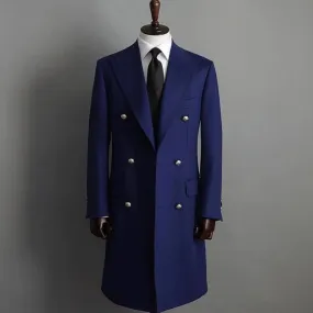 Aidase mens outfits Fashion One Piece Man Blazer Long Coat Men Suits Double Bteasted Peaked Lapel Chic Overcoat Groom Casual Tailored