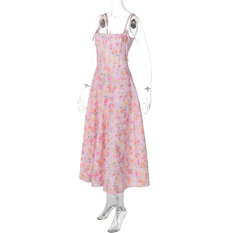 Amozae-Christmas Outfits New Year's Eve Dress Night Out Club Dresses cute winter outfits Zarya Floral Corset Midi Dress