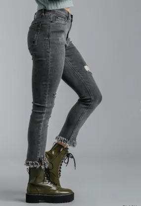 Anne Fringe Hem Skinny Jeans