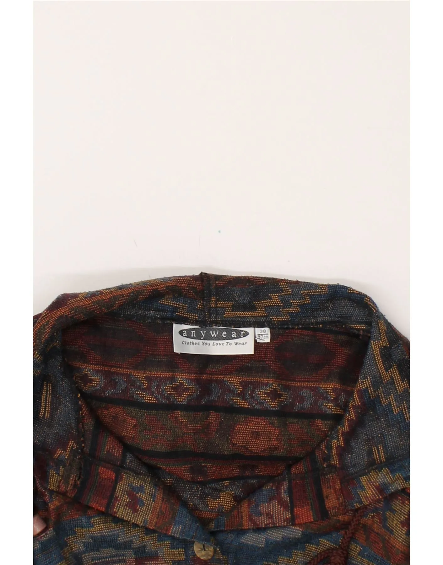 ANYWEAR Womens Hooded Overcoat EU 38 Medium Brown Fair Isle Acrylic Aztec