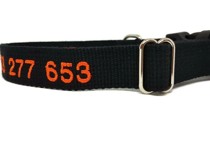 Bamboo Dog ID Collar Personalised Embroidery