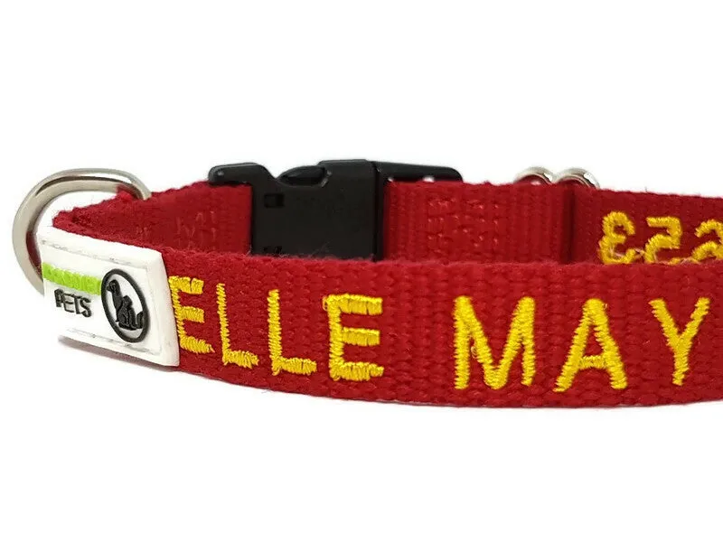 Bamboo Dog ID Collar Personalised Embroidery