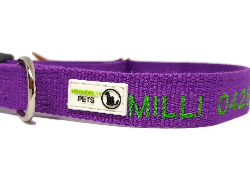 Bamboo Dog ID Collar Personalised Embroidery