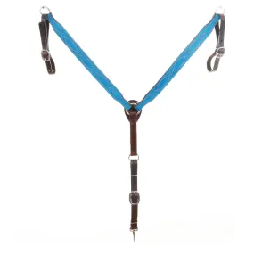 BC1179A - Turquoise Blue Suede Breast Collar