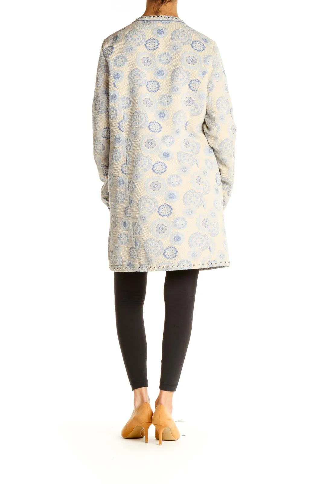 Beige Blue Overcoat