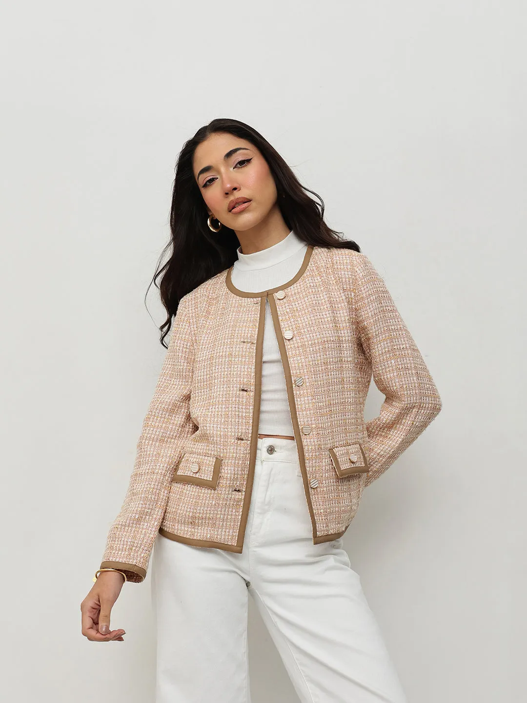 Beige Tweed Jacket