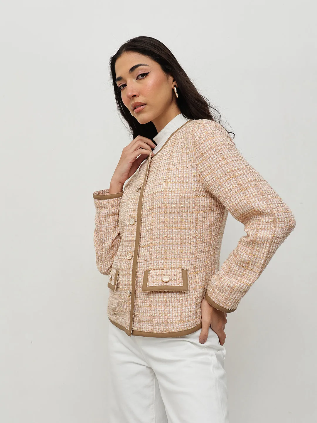 Beige Tweed Jacket