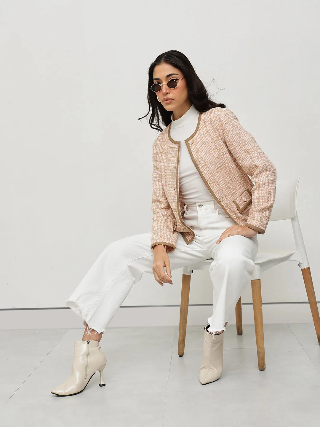 Beige Tweed Jacket