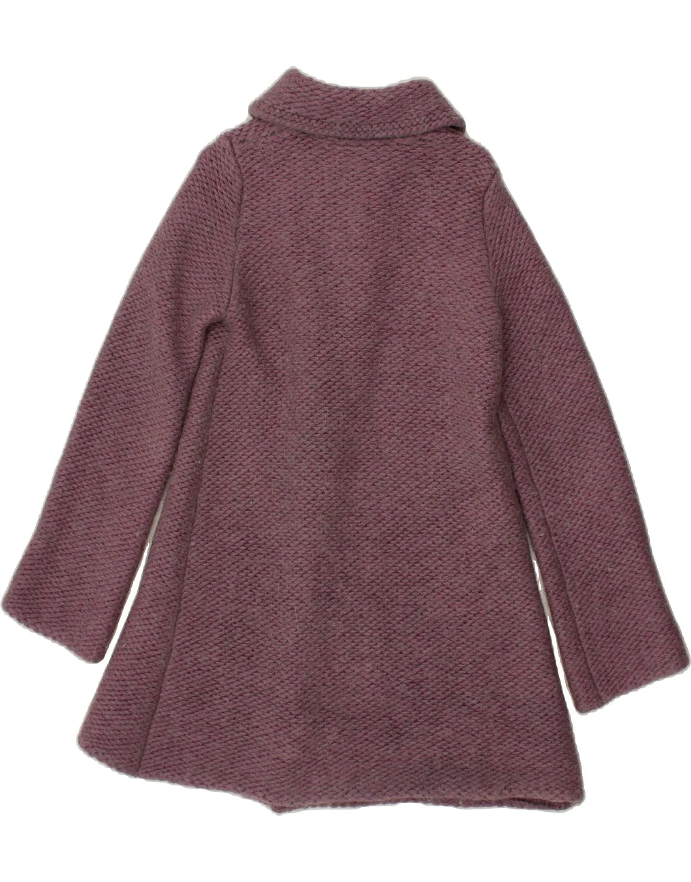 BENETTON Girls Knit Overcoat 11-12 Years 2XL  Purple Acrylic
