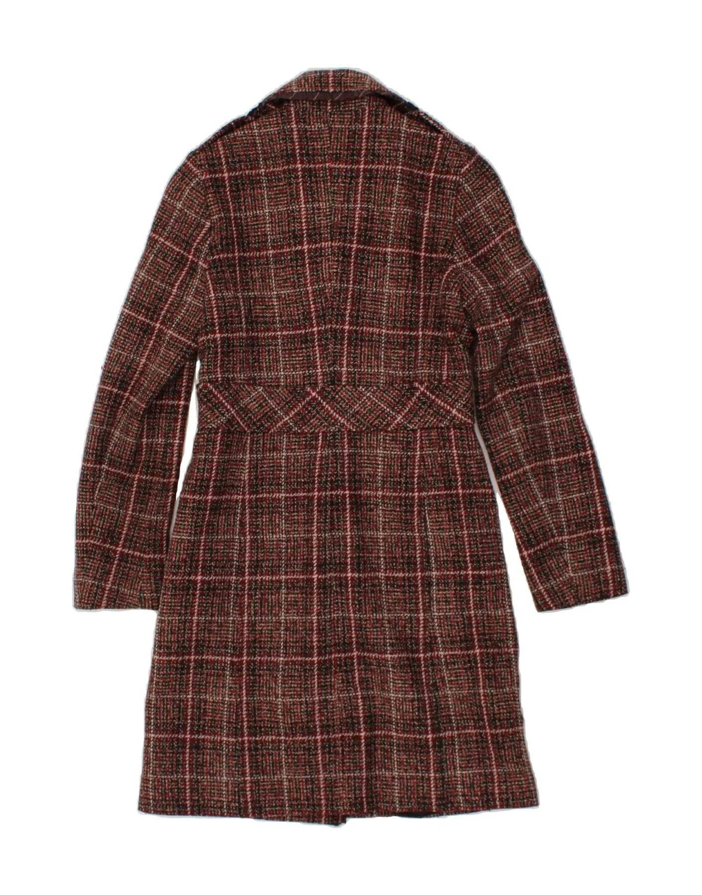 BENETTON Womens Overcoat IT 38 XS Multicoloured Check Acrylic