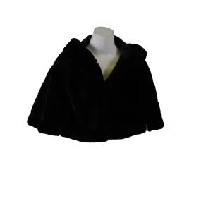 Betsey Johnson Women's Faux Fur Cape Black Size Small