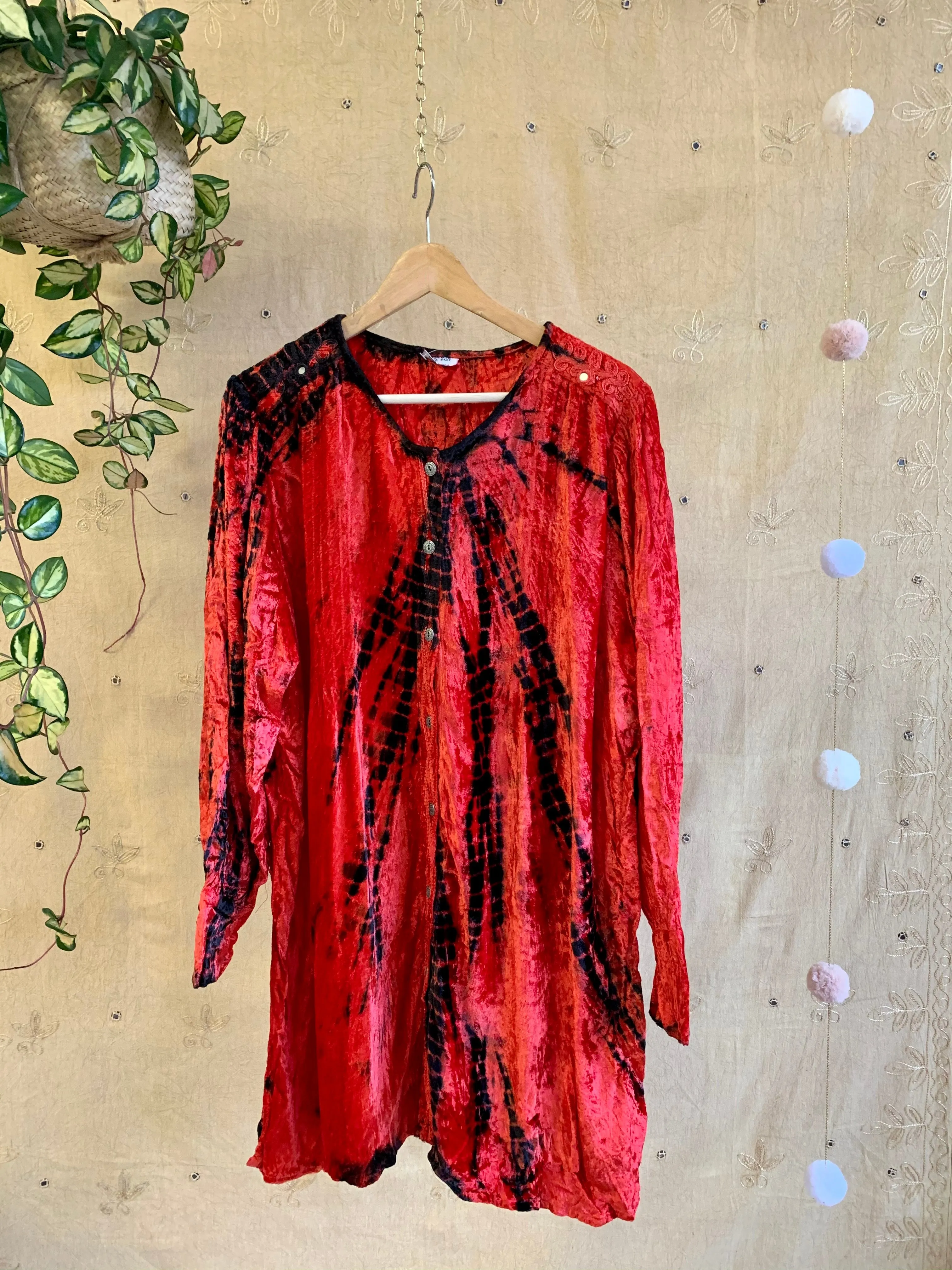 Bishop Sleeve Velvet Overcoat