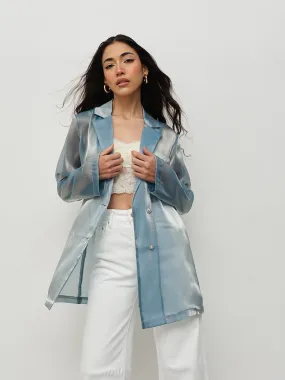 Blue Sheer Longline Blazer