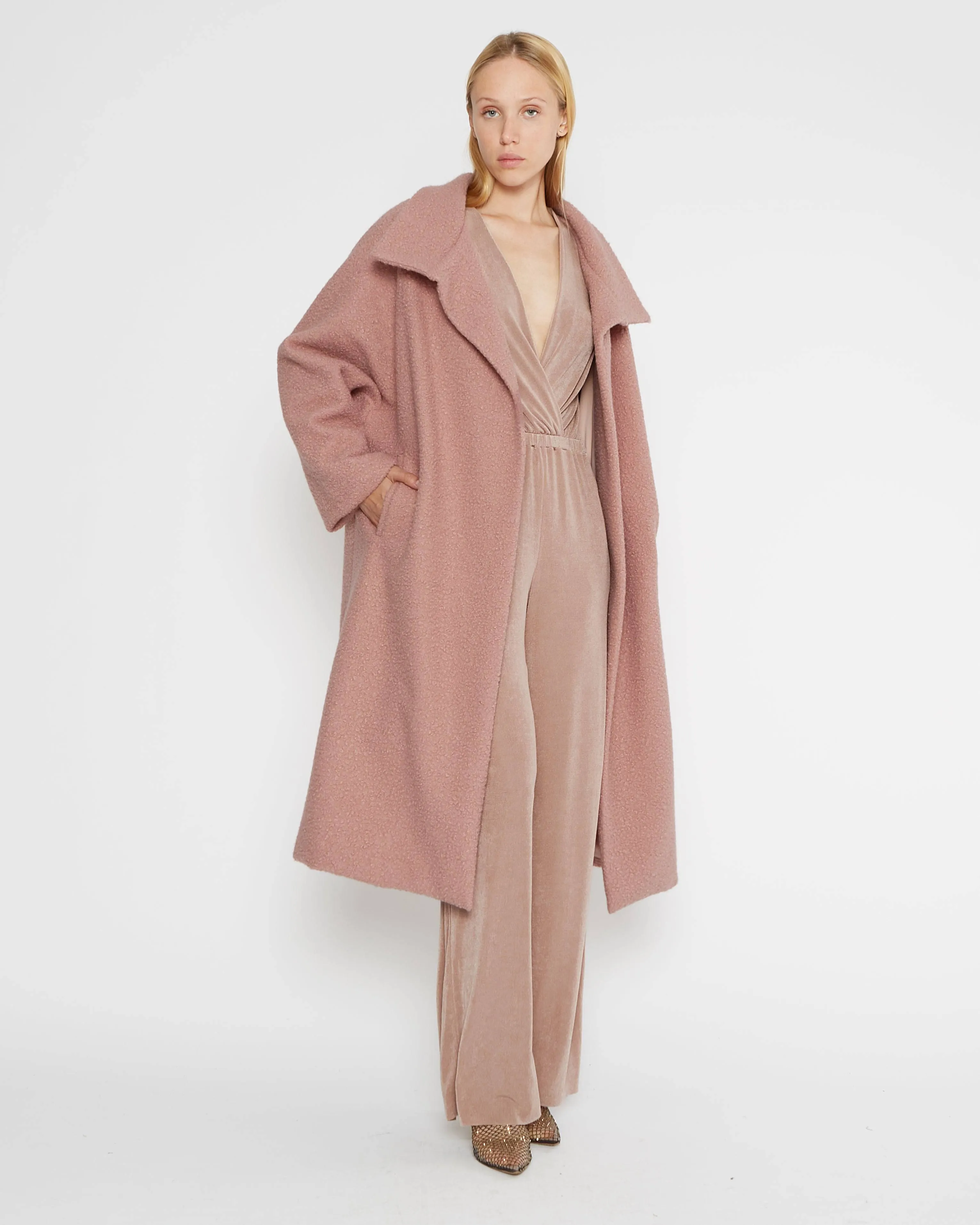 Blush Boucle Overcoat