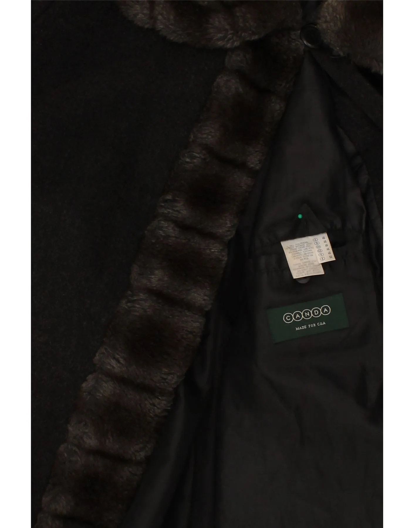 CANDA Womens Oversized Overcoat EU 46 XL Black Acrylic