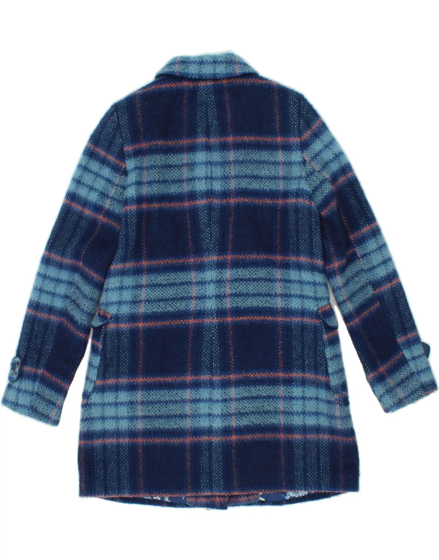 CATH KIDSTON Womens Overcoat UK 10 Small Blue Check Acrylic