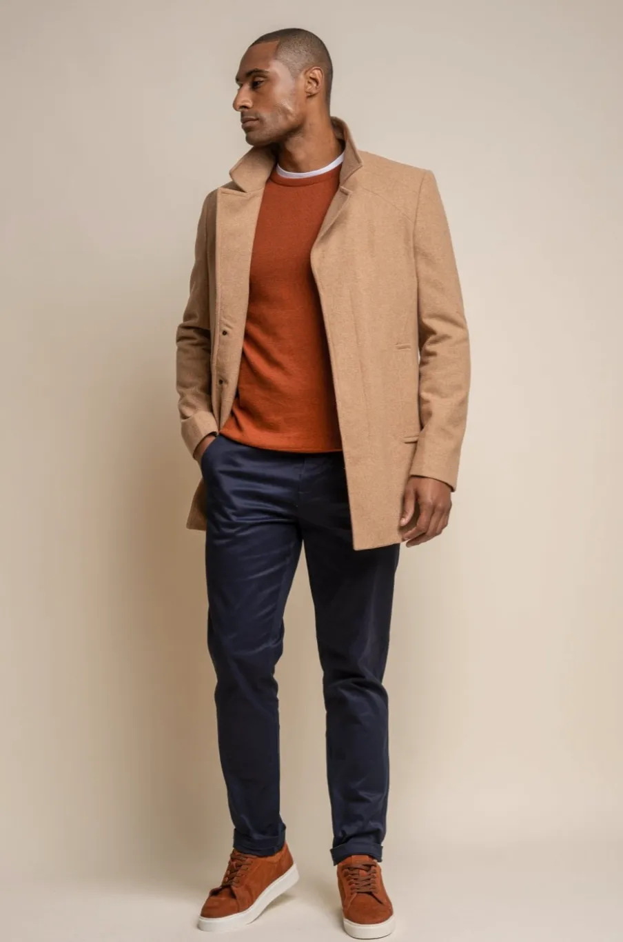 Cavani Nelson Wool Overcoat - Camel