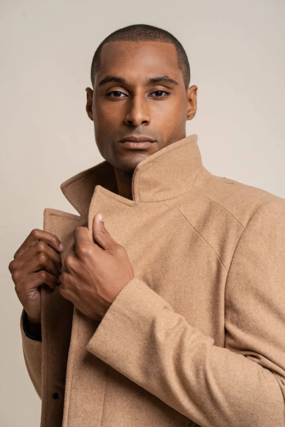 Cavani Nelson Wool Overcoat - Camel
