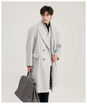 Chuan Peak Lapel Side Pockets Overcoat