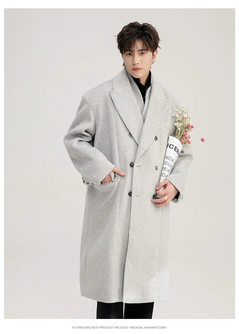 Chuan Peak Lapel Side Pockets Overcoat