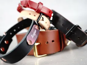 Classic Leather Dog Collars in 5 Colors