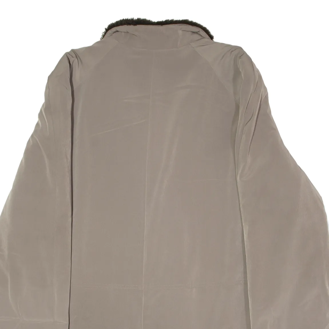 CLAUDE HARVEY Faux Fur Lined Womens Overcoat Coat Beige 90s XL