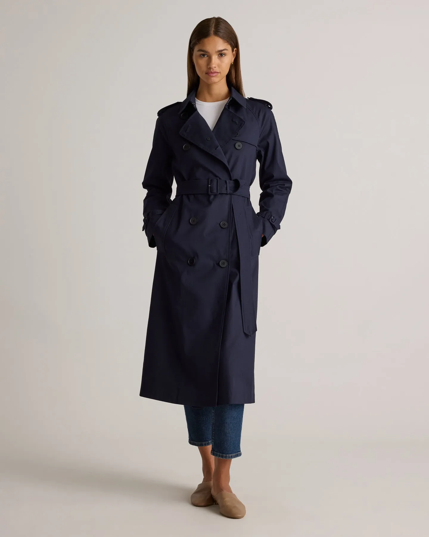 Comfort Stretch Long Trench Coat