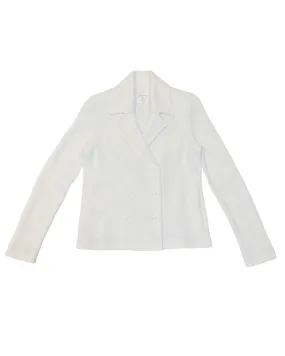 Cotton Blend Short Peacoat (White)