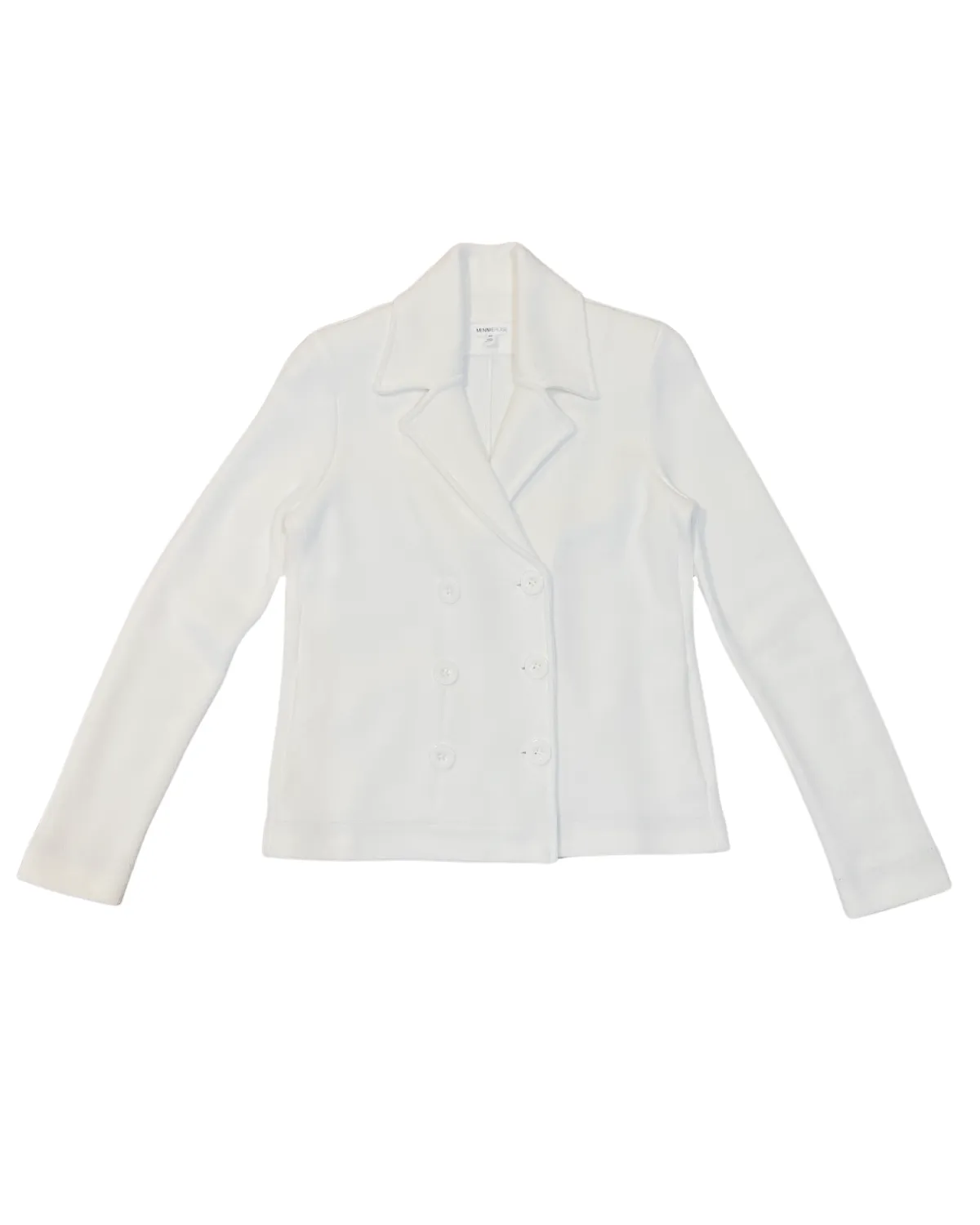 Cotton Blend Short Peacoat (White)