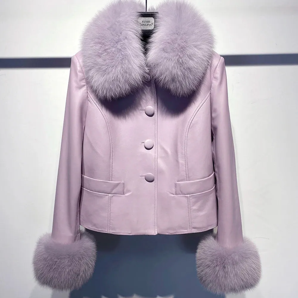 Couture Lambskin Leather Sheepskin Blazer