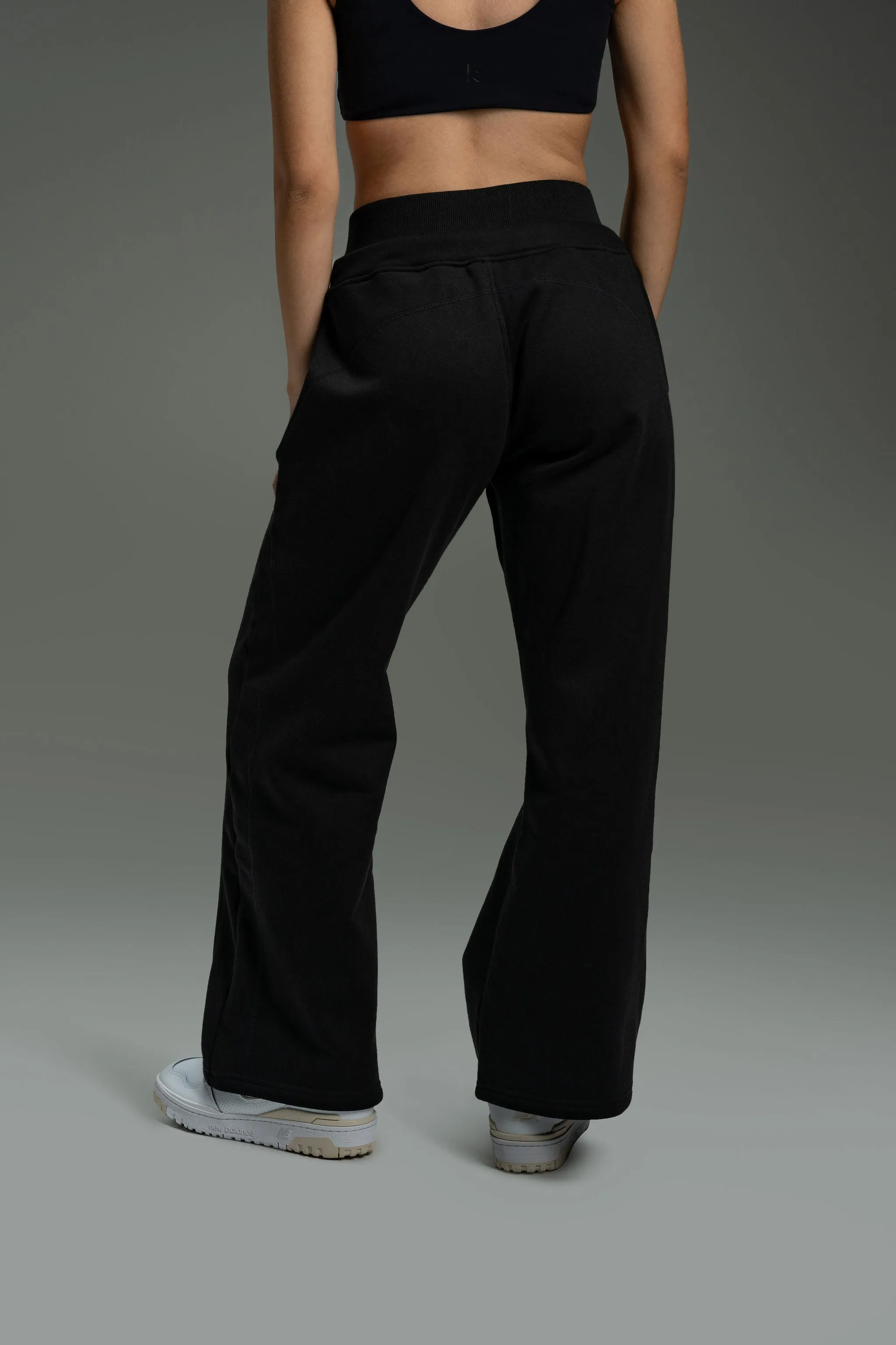 CozyTec Wide Leg Sweatpants 30"  - Black