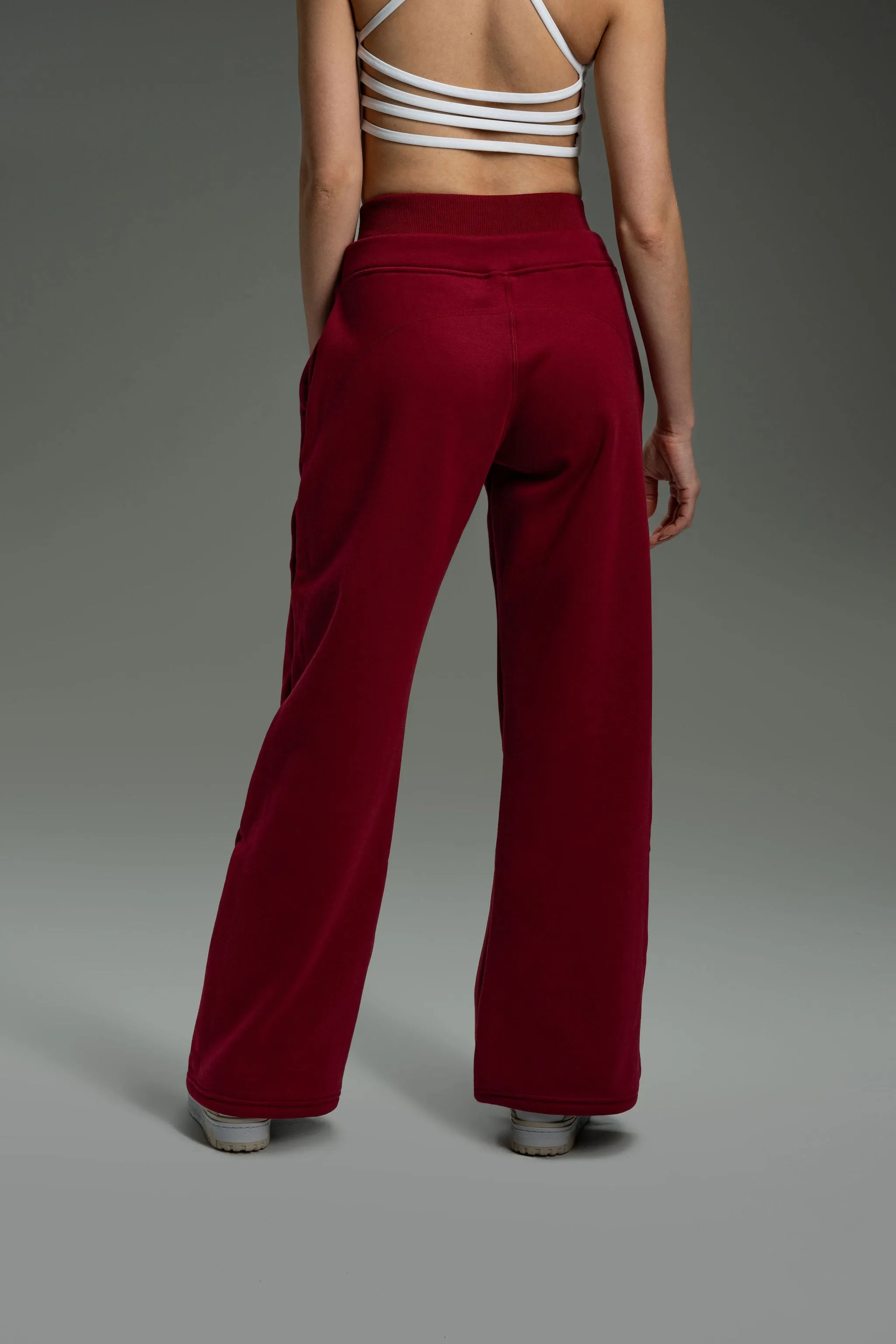CozyTec Wide Leg Sweatpants 30" - Cherrywood