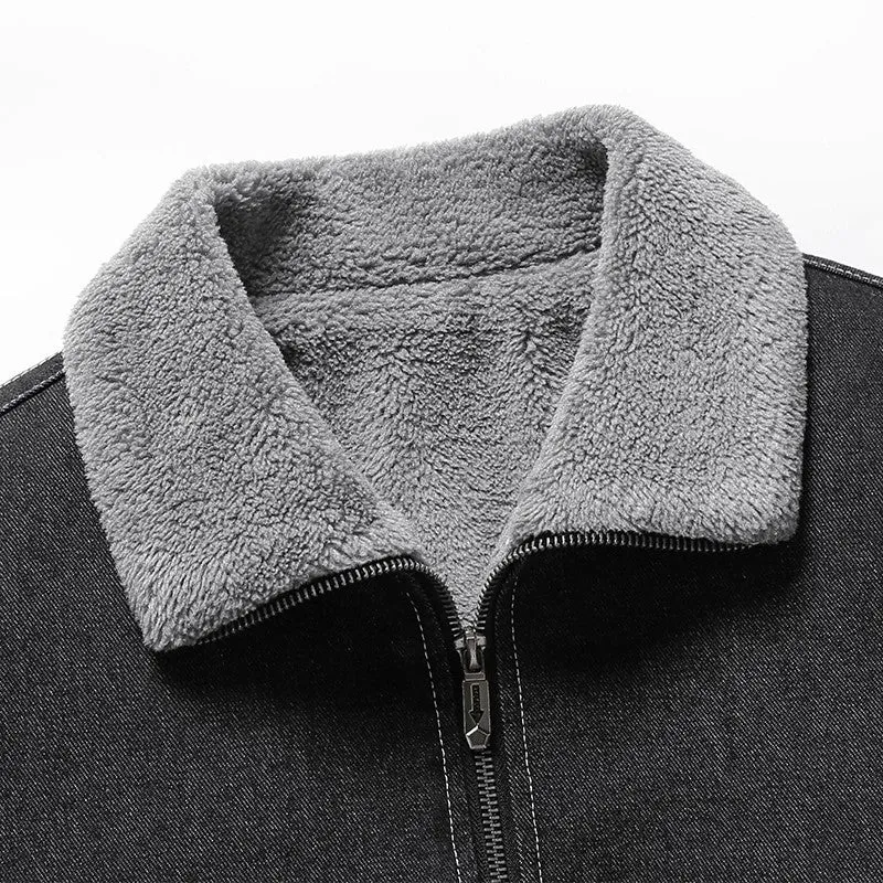 Denim Jacket with Cozy Fleece Lining