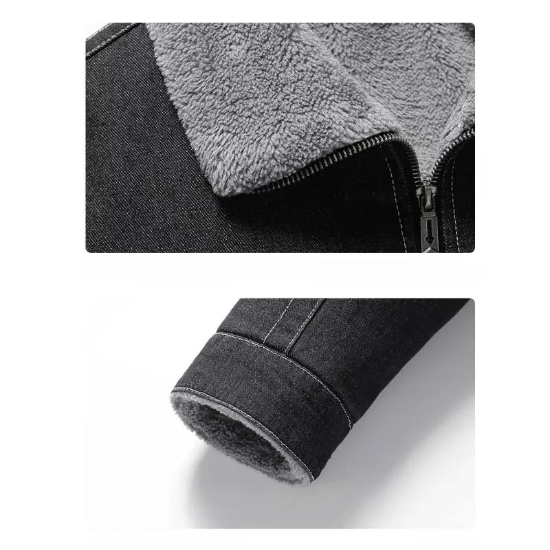 Denim Jacket with Cozy Fleece Lining