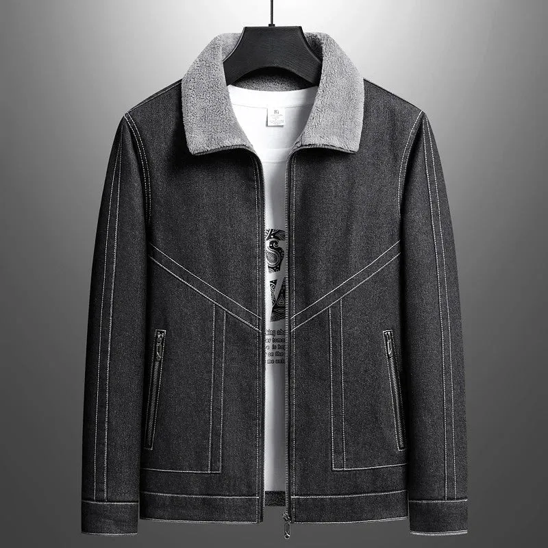 Denim Jacket with Cozy Fleece Lining