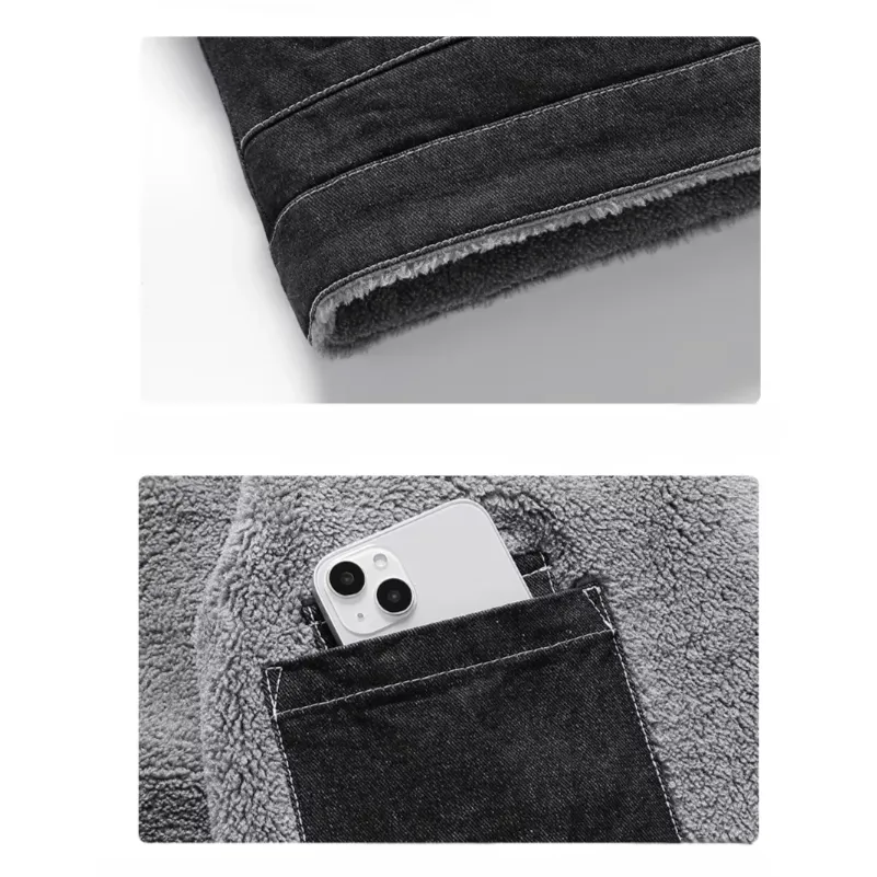 Denim Jacket with Cozy Fleece Lining