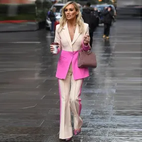 Designer Color Block Runway Suit