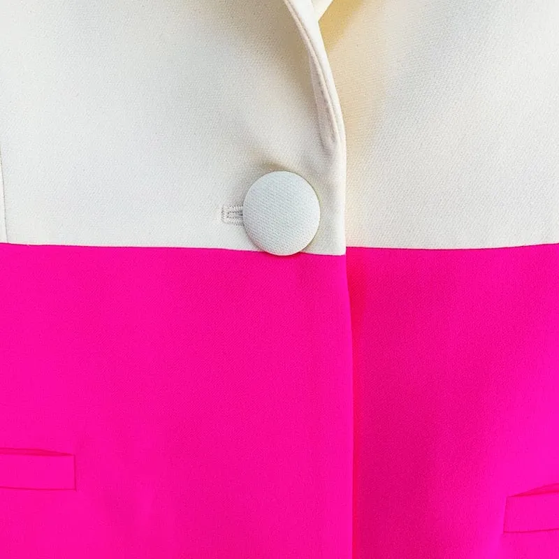 Designer Color Block Runway Suit