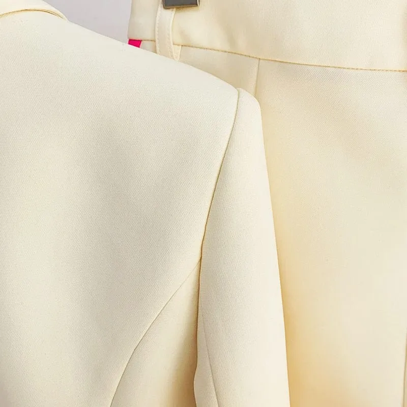 Designer Color Block Runway Suit
